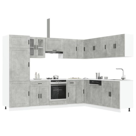 Mueble cocina Porto gris hormigón 14 pzas madera contrachapada von , Küchenschränke - Ref: Foro24-3314995, Preis: 1,00 €, Rab...