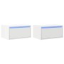 Mesitas de noche de pared con luces LED 2 unidades blanco von , TV-Möbel - Ref: Foro24-860212, Preis: 92,96 €, Rabatt: %