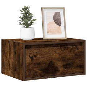 Mesita de noche de pared con luces LED roble ahumado von , TV-Möbel - Ref: Foro24-860219, Preis: 54,32 €, Rabatt: %