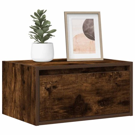 Mesita de noche de pared con luces LED roble ahumado von , TV-Möbel - Ref: Foro24-860219, Preis: 54,32 €, Rabatt: %