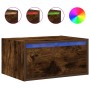 Mesita de noche de pared con luces LED roble ahumado von , TV-Möbel - Ref: Foro24-860219, Preis: 54,32 €, Rabatt: %