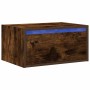 Mesita de noche de pared con luces LED roble ahumado von , TV-Möbel - Ref: Foro24-860219, Preis: 54,32 €, Rabatt: %