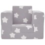 Sofá cama infantil felpa suave gris claro con estrellas von , Baby- und Kleinkindmöbel - Ref: Foro24-4104802, Preis: 37,69 €,...