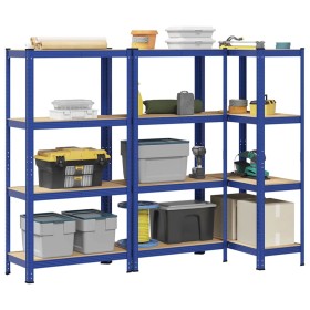 Estanterías de 4 baldas 3 uds madera contrachapada y acero azul von , Industrieregale - Ref: Foro24-3307580, Preis: 106,23 €,...