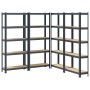 Estante almacenaje 5 niveles 4 uds acero y madera contrachapada by , Industrial shelving - Ref: Foro24-3307589, Price: 137,87...