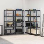 Estante almacenaje 5 niveles 4 uds acero y madera contrachapada by , Industrial shelving - Ref: Foro24-3307589, Price: 137,87...