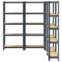 Estante almacenaje 5 niveles 4 uds acero y madera contrachapada by , Industrial shelving - Ref: Foro24-3307589, Price: 137,87...