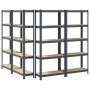 Estante almacenaje 5 niveles 4 uds acero y madera contrachapada by , Industrial shelving - Ref: Foro24-3307589, Price: 137,87...