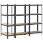 Estante almacenaje 4 niveles 3 uds acero y madera contrachapada von , Industrieregale - Ref: Foro24-3307582, Preis: 99,16 €, ...
