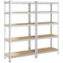 Estanterías resistentes 5 niveles 2 uds contrachapada y acero von , Industrieregale - Ref: Foro24-3307596, Preis: 105,68 €, R...