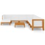 Juego muebles de jardín y cojines 9 pzas madera maciza acacia