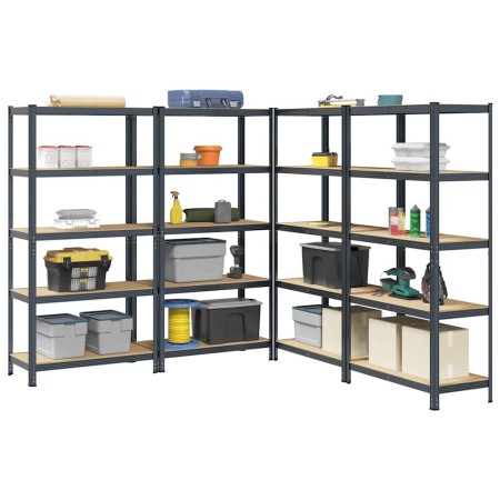 Estante almacenaje 5 niveles 4 uds acero y madera contrachapada von , Industrieregale - Ref: Foro24-3307610, Preis: 245,06 €,...