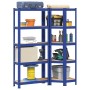 Juego de 2 estantes de 5 niveles acero azul y madera industrial von , Industrieregale - Ref: Foro24-3307619, Preis: 86,65 €, ...