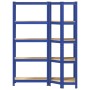Juego de 2 estantes de 5 niveles acero azul y madera industrial von , Industrieregale - Ref: Foro24-3307619, Preis: 86,65 €, ...