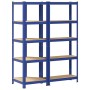 Juego de 2 estantes de 5 niveles acero azul y madera industrial von , Industrieregale - Ref: Foro24-3307619, Preis: 86,65 €, ...