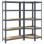 Juego 2 estantes 5 niveles acero antracita y madera industrial von , Industrieregale - Ref: Foro24-3307627, Preis: 131,12 €, ...