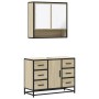 Set de muebles de baño 2 pzas madera contrachapada roble Sonoma de , Muebles de baño - Ref: Foro24-3300931, Precio: 195,04 €,...