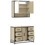 Set de muebles de baño 2 pzas madera contrachapada roble Sonoma de , Muebles de baño - Ref: Foro24-3300931, Precio: 195,04 €,...