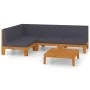 Juego muebles de jardín y cojines 5 pzas madera maciza acacia de vidaXL, Conjuntos de jardín - Ref: Foro24-3058145, Precio: 6...