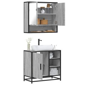 Set de muebles de baño 2 pzas madera contrachapada gris sonoma von , Badezimmermöbel - Ref: Foro24-3300938, Preis: 156,31 €, ...