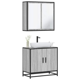 Set de muebles de baño 2 pzas madera contrachapada gris sonoma von , Badezimmermöbel - Ref: Foro24-3300888, Preis: 141,56 €, ...