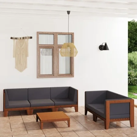 6-piece garden furniture set with solid acacia wood and cushions by vidaXL, Garden sets - Ref: Foro24-3058119, Price: 713,82 ...