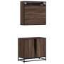 Set de muebles baño 2 pzas madera contrachapada marrón roble by , Bathroom furniture - Ref: Foro24-3300919, Price: 133,67 €, ...