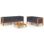 6-piece garden furniture set with solid acacia wood and cushions by vidaXL, Garden sets - Ref: Foro24-3058119, Price: 713,82 ...
