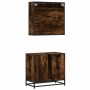 Set de muebles baño 2 pzas madera contrachapada roble ahumado von , Badezimmermöbel - Ref: Foro24-3300897, Preis: 168,12 €, R...