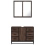 Set de muebles baño 2 pzas madera contrachapada marrón roble by , Bathroom furniture - Ref: Foro24-3300904, Price: 185,86 €, ...