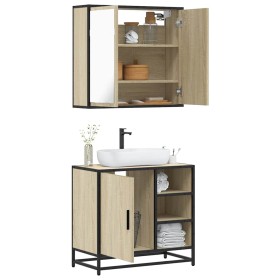 Set de muebles de baño 2 pzas madera contrachapada roble Sonoma von , Badezimmermöbel - Ref: Foro24-3300906, Preis: 153,27 €,...