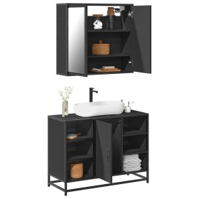 Juego de muebles de baño 2 pzas madera contrachapada negro by , Bathroom furniture - Ref: Foro24-3300910, Price: 157,36 €, Di...