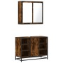 Set de muebles baño 2 pzas madera contrachapada roble ahumado