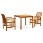 Garden dining set 3 pieces and solid acacia wood cushions by vidaXL, Garden sets - Ref: Foro24-3058082, Price: 330,27 €, Disc...