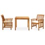 Garden dining set 3 pieces and solid acacia wood cushions by vidaXL, Garden sets - Ref: Foro24-3058082, Price: 330,27 €, Disc...