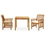Set comedor de jardín 3 pzas y cojines madera maciza de acacia de vidaXL, Conjuntos de jardín - Ref: Foro24-3058082, Precio: ...