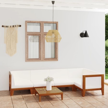 Gartenmöbel- und Kissenset 6-teilig aus massivem Akazienholz von vidaXL, Gartensets - Ref: Foro24-3058142, Preis: 744,68 €, R...