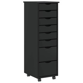Cajonera con ruedas MOSS madera maciza de pino negro by , Lockers and storage cabinets - Ref: Foro24-4015786, Price: 154,12 €...