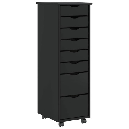 Cajonera con ruedas MOSS madera maciza de pino negro by , Lockers and storage cabinets - Ref: Foro24-4015786, Price: 155,34 €...