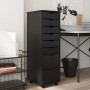 Cajonera con ruedas MOSS madera maciza de pino negro by , Lockers and storage cabinets - Ref: Foro24-4015786, Price: 155,34 €...