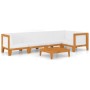 Gartenmöbel- und Kissenset 6-teilig aus massivem Akazienholz von vidaXL, Gartensets - Ref: Foro24-3058142, Preis: 744,68 €, R...