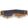 Garden furniture set with 8 pieces and solid acacia wood cushions. by vidaXL, Garden sets - Ref: Foro24-3058125, Price: 943,0...