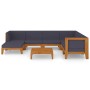 Gartenmöbelset und Kissen 8 Stück aus massivem Akazienholz von vidaXL, Gartensets - Ref: Foro24-3058125, Preis: 956,35 €, Rab...