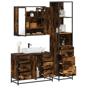 Set de muebles baño 3 pzas madera contrachapada roble ahumado by , Bathroom furniture - Ref: Foro24-3301142, Price: 276,53 €,...