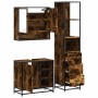 Set de muebles baño 3 pzas madera contrachapada roble ahumado de , Muebles de baño - Ref: Foro24-3301177, Precio: 233,55 €, D...