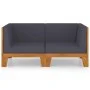 2-seater sofa with dark gray cushions in solid acacia wood by vidaXL, Garden sets - Ref: Foro24-3058113, Price: 261,08 €, Dis...