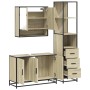 Set de muebles de baño 3 pzas madera contrachapada roble Sonoma von , Badezimmermöbel - Ref: Foro24-3301161, Preis: 266,43 €,...