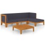 Gartenmöbel- und Kissenset 5-teilig aus massivem Akazienholz von vidaXL, Gartensets - Ref: Foro24-3058109, Preis: 575,75 €, R...