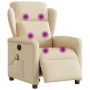 Sillón reclinable de masaje eléctrico tela color crema by , Armchairs - Ref: Foro24-3303132, Price: 264,54 €, Discount: %
