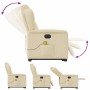 Sillón de masaje eléctrico reclinable elevable tela crema by , Armchairs - Ref: Foro24-3303172, Price: 332,00 €, Discount: %